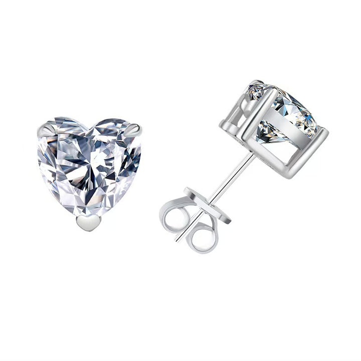 Heart-Cut Moissanite Stud Earrings