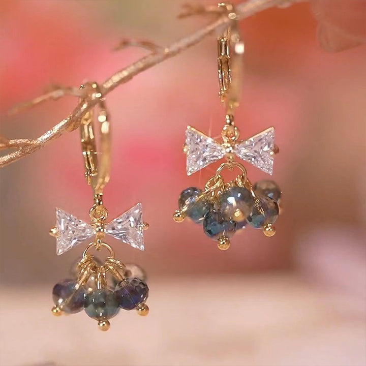 Aurora Crystal Bow Hoop Earrings