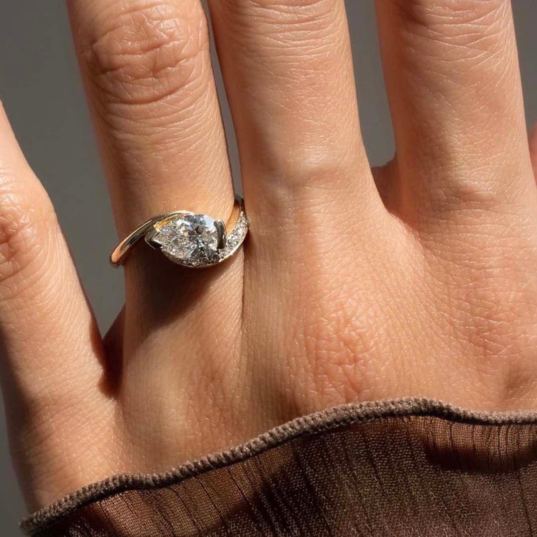 Pear Cut Moissanite Ring