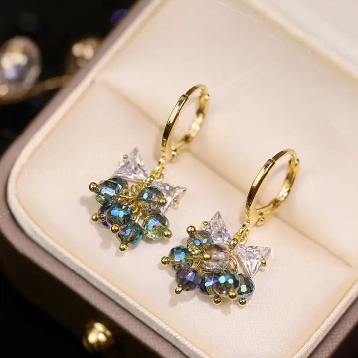 Aurora Crystal Bow Hoop Earrings