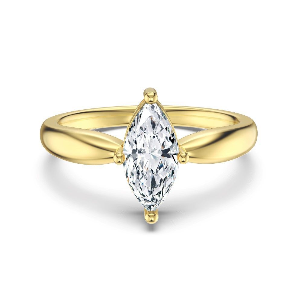 Marquise-Cut Moissanite Solitaire Ring