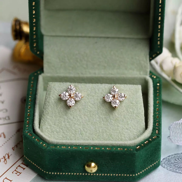 Flower Zircon Stud Earrings — Minimal Sparkle | S925 Sterling Silver
