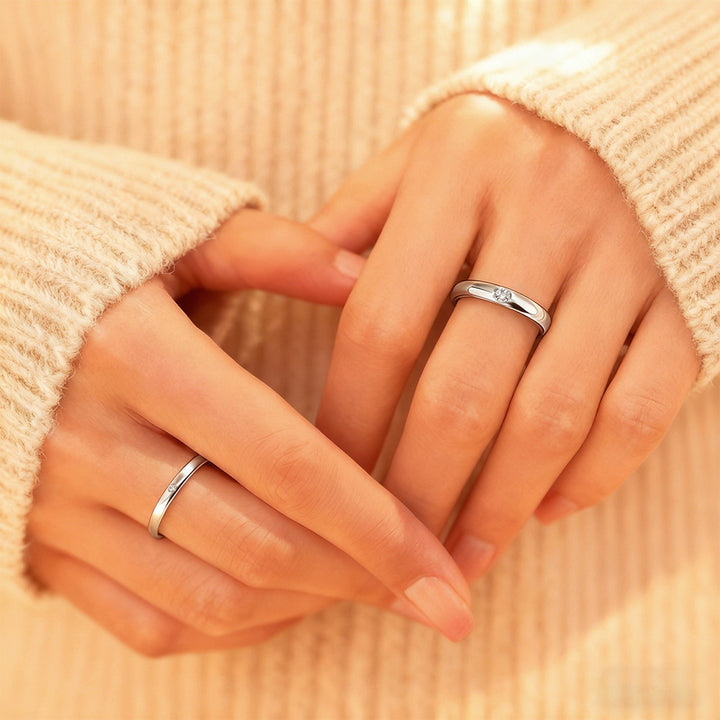 Single-Cut Moissanite Couple Rings