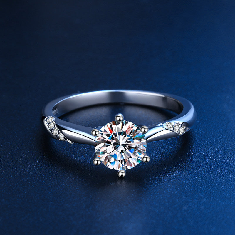 Starlift Solitaire Moissanite Ring — Elevated Setting | S925 Sterling Silver