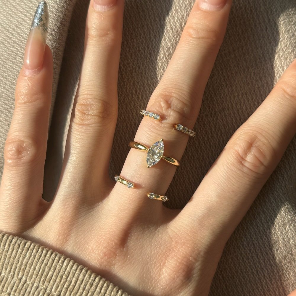 Marquise-Cut Moissanite Solitaire Ring