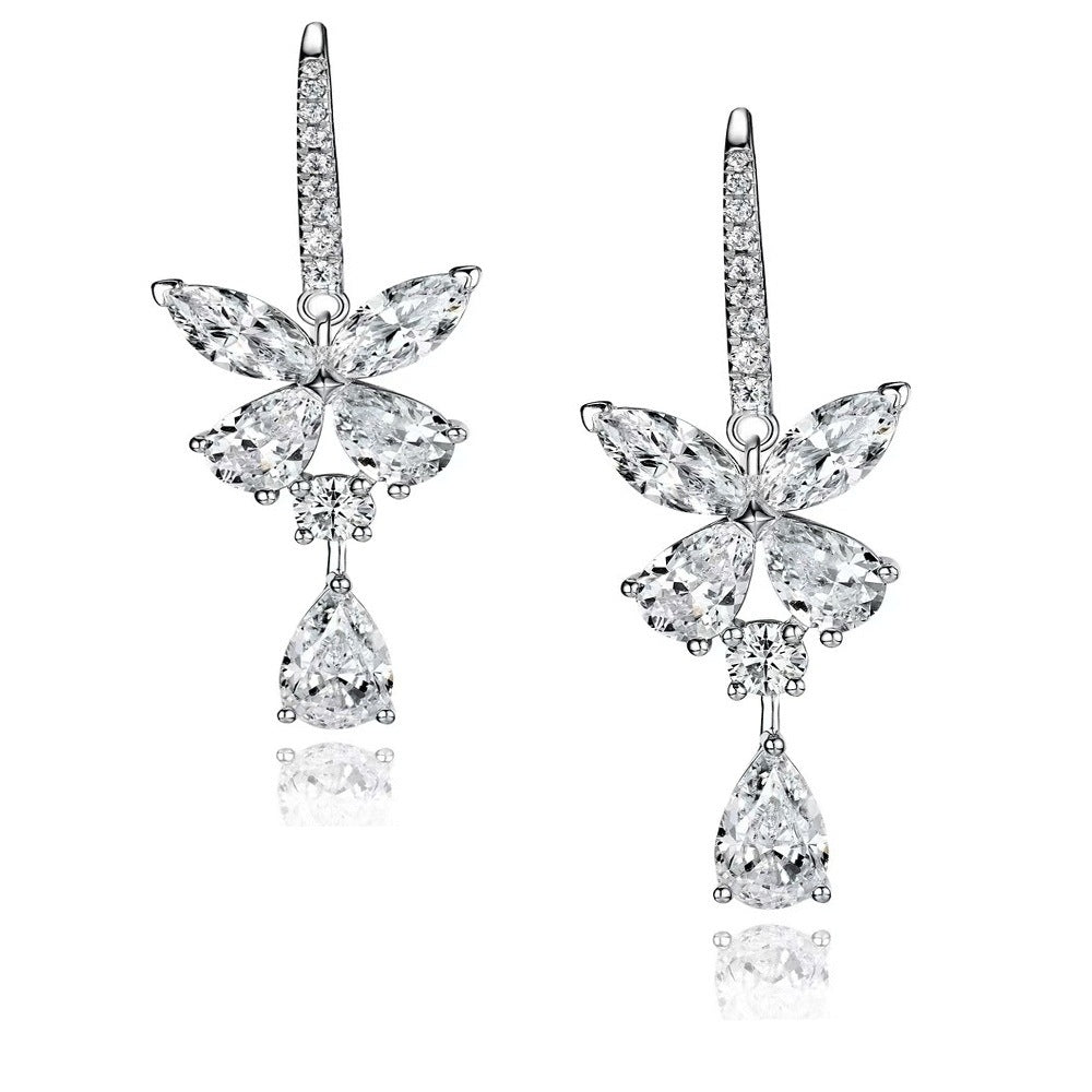 Butterfly High Carbon Diamond Drop Earrings