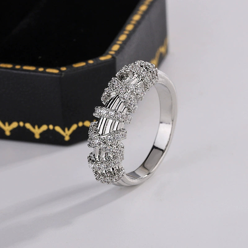 Twisted Zirconia Wrap Ring