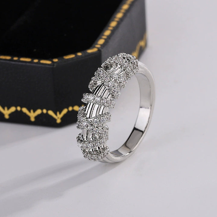 Twisted Zirconia Wrap Ring