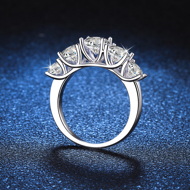 Celestial Wave Five-Stone Moissanite Ring