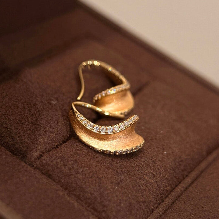 Luna Zircon Crescent Hoop Earrings