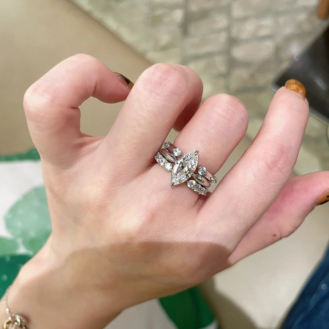 Marquise-Cut Moissanite Solitaire Ring