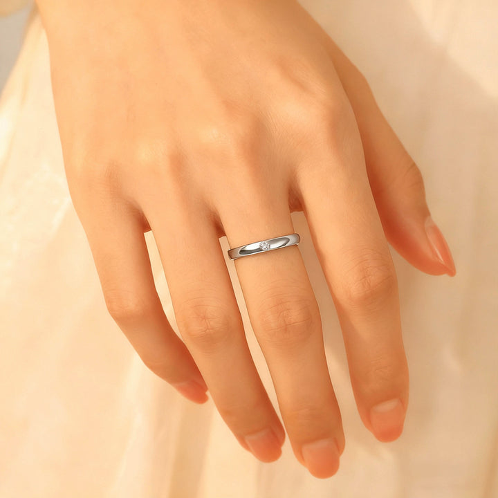 Single-Cut Moissanite Couple Rings