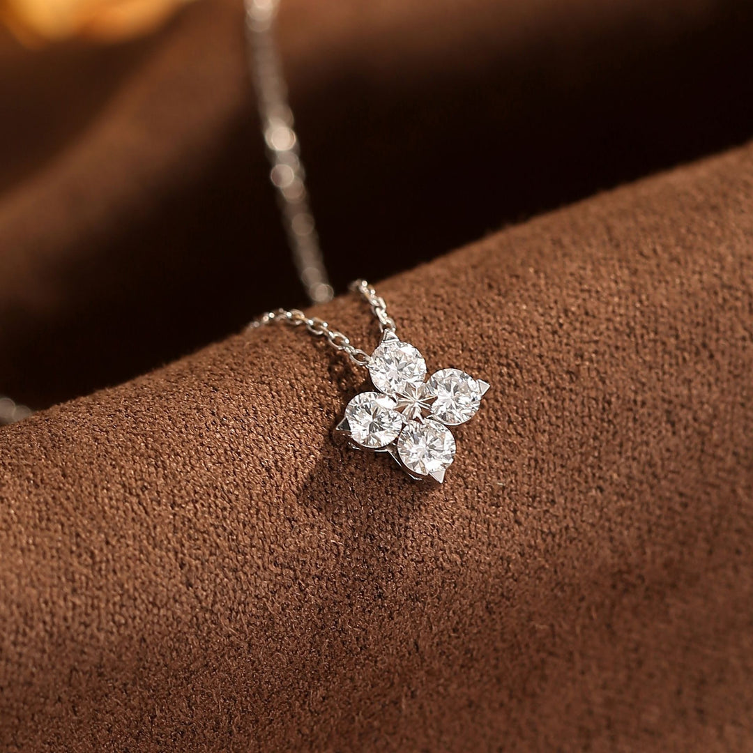 Flower Zircon Pendant Necklace