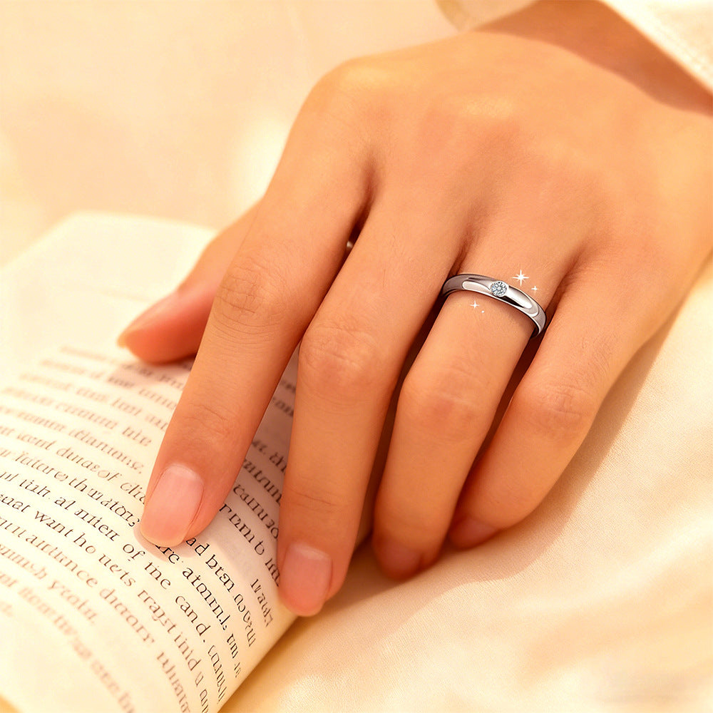 Single-Cut Moissanite Couple Rings