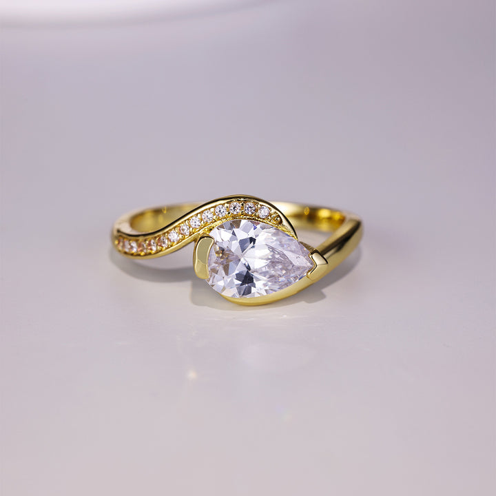 Pear Cut Moissanite Ring