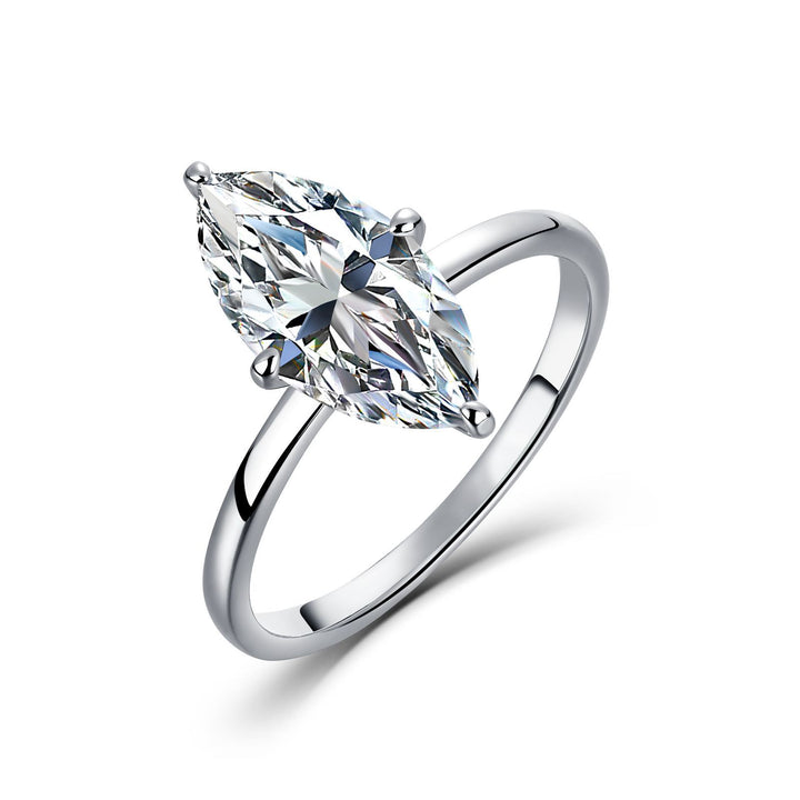Marquise-Cut Moissanite Solitaire Ring