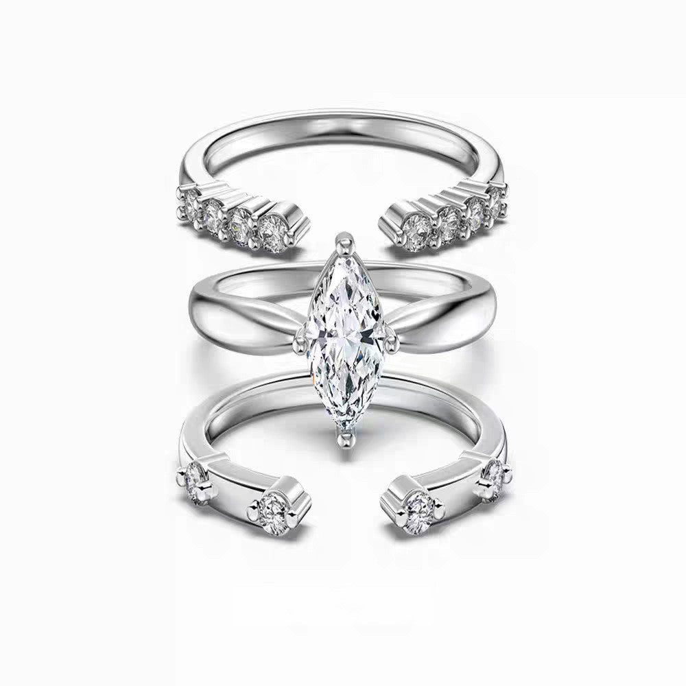 Marquise-Cut Moissanite Solitaire Ring