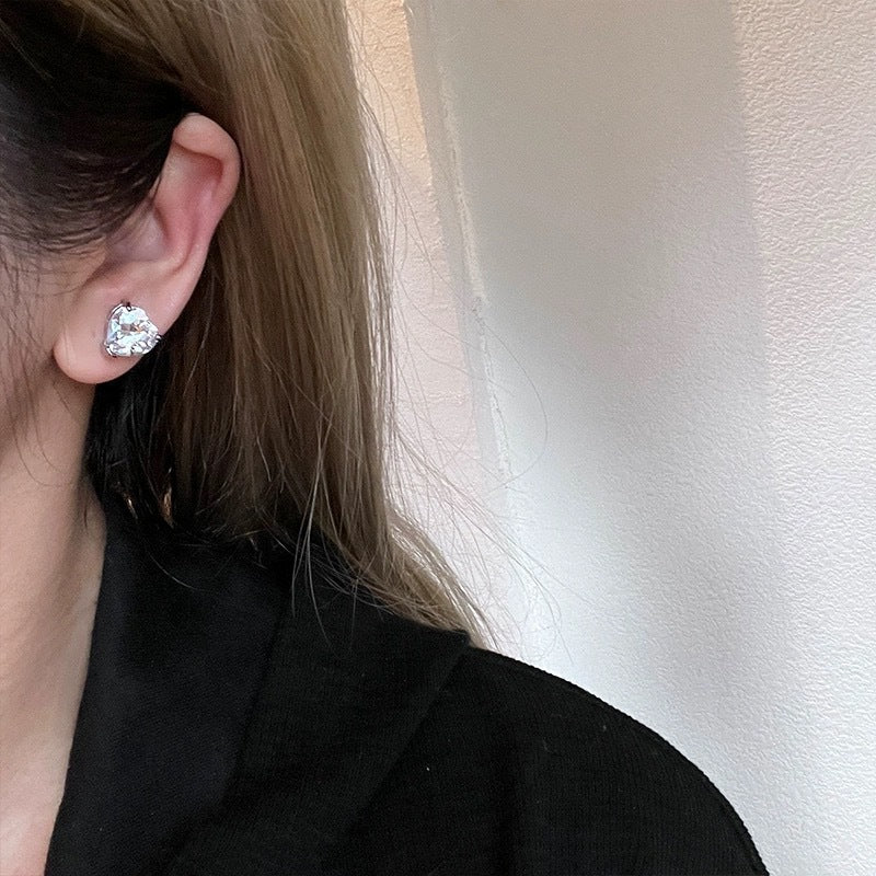 Heart-Cut Moissanite Stud Earrings