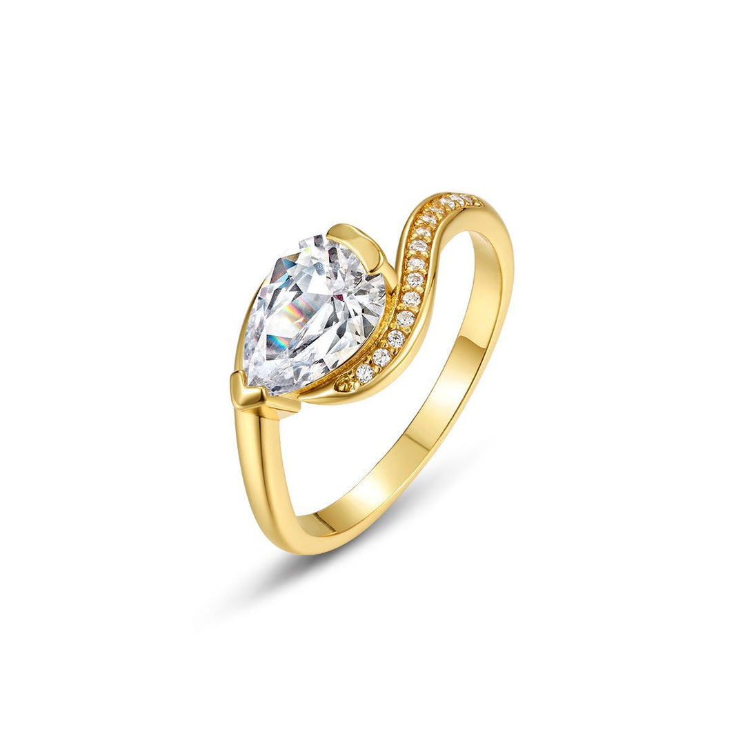 Pear Cut Moissanite Ring