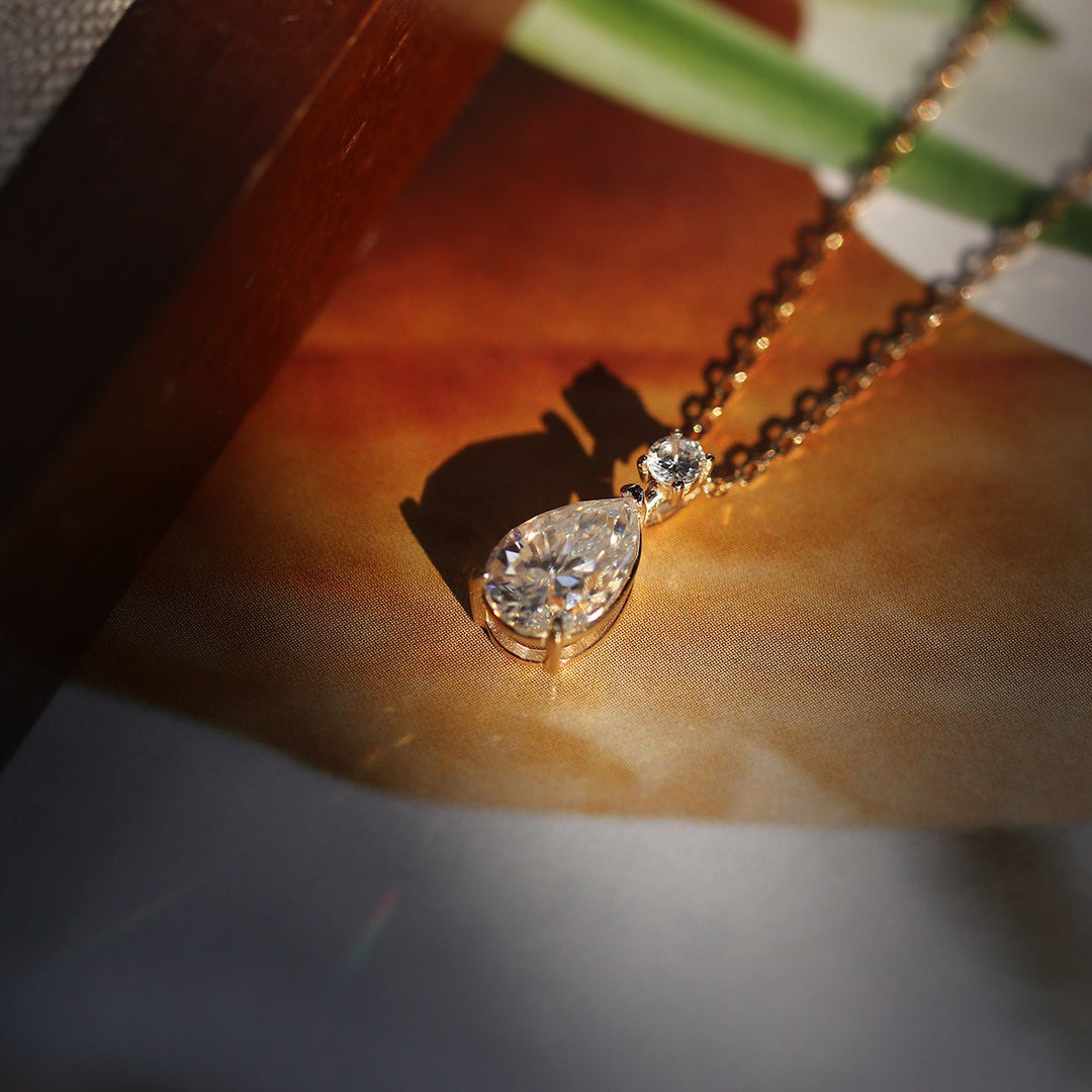 Teardrop Moissanite Pendant Necklace