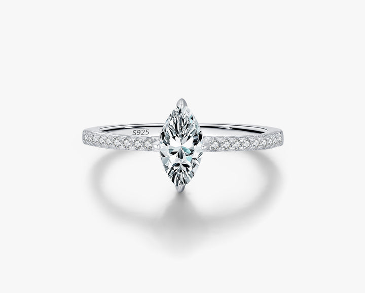 Marquise Moissanite Pavé Ring