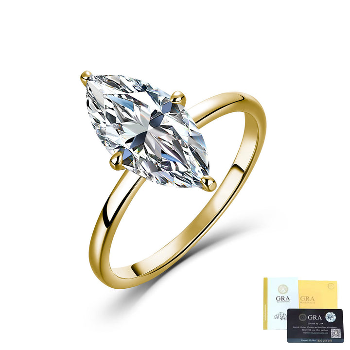 Marquise-Cut Moissanite Solitaire Ring
