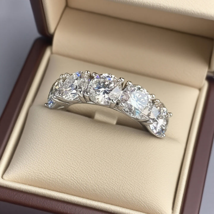 Celestial Wave Five-Stone Moissanite Ring