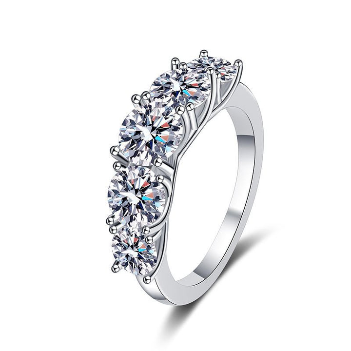 Celestial Wave Five-Stone Moissanite Ring