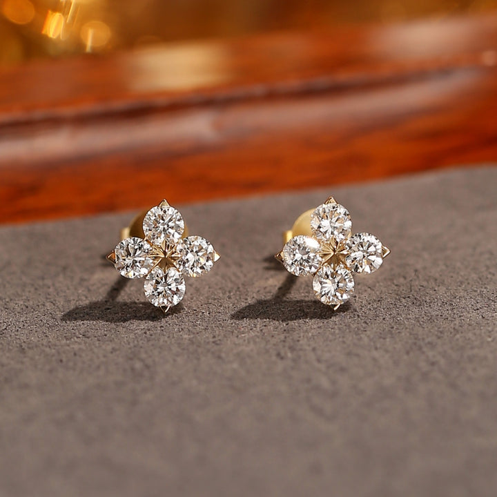 Flower Zircon Stud Earrings — Minimal Sparkle | S925 Sterling Silver