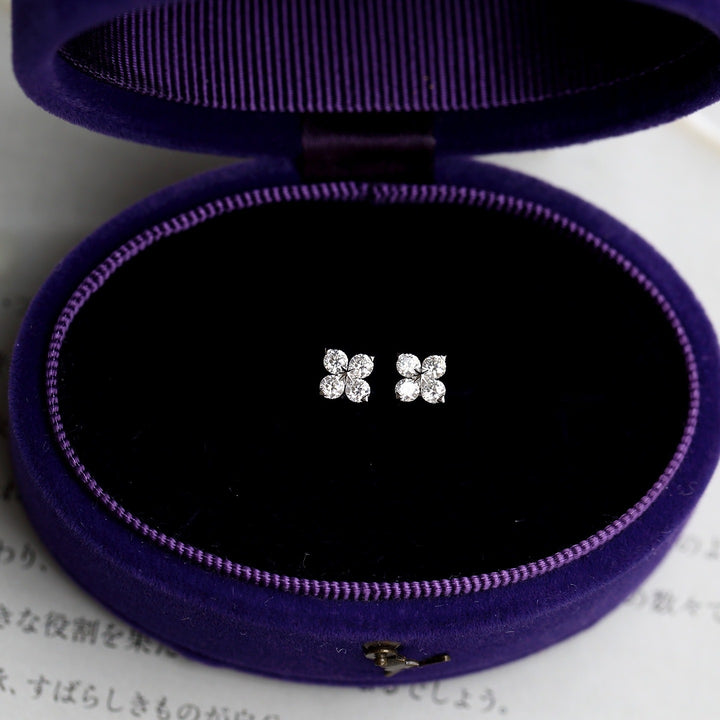Flower Zircon Stud Earrings — Minimal Sparkle | S925 Sterling Silver