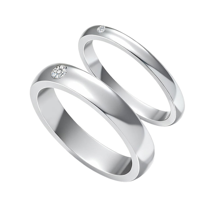Single-Cut Moissanite Couple Rings