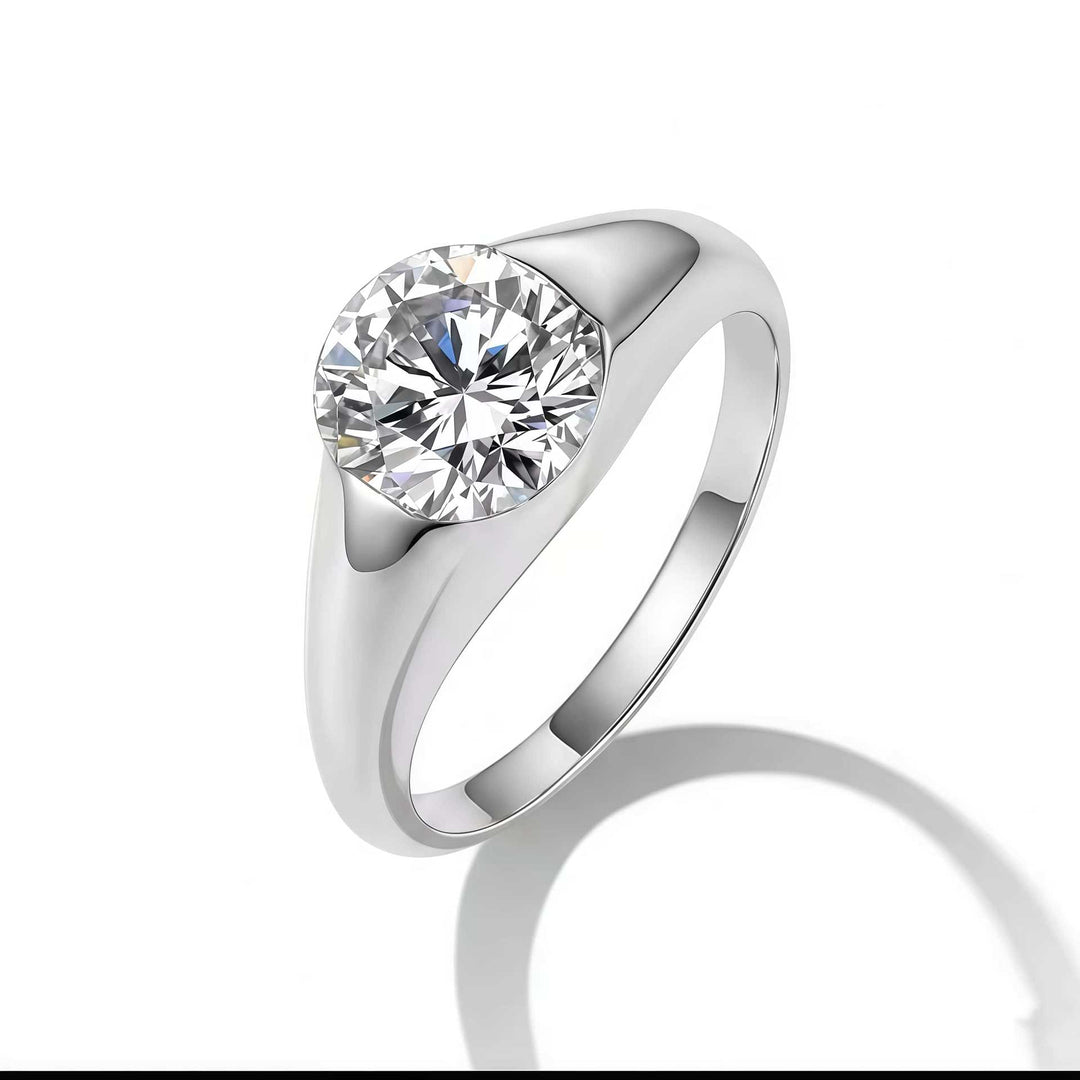 2CT Round Cut Moissanite Ring