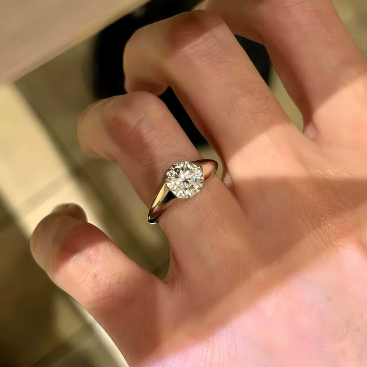2CT Round Cut Moissanite Ring