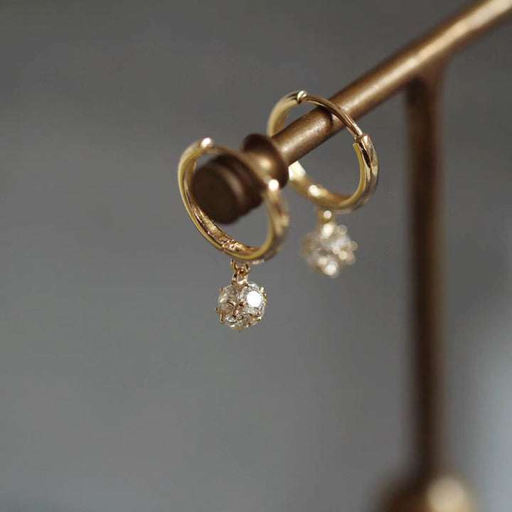 Classic Zircon Drop Hoop Earrings