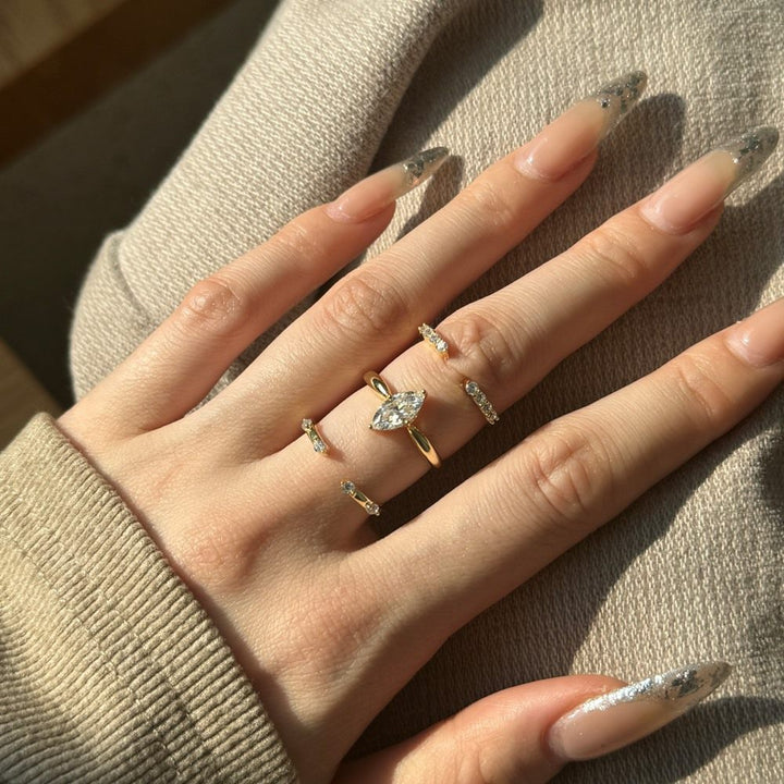 Marquise-Cut Moissanite Solitaire Ring