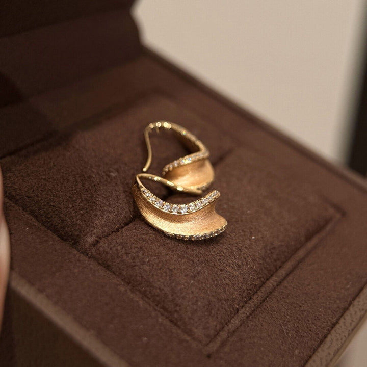 Luna Zircon Crescent Hoop Earrings