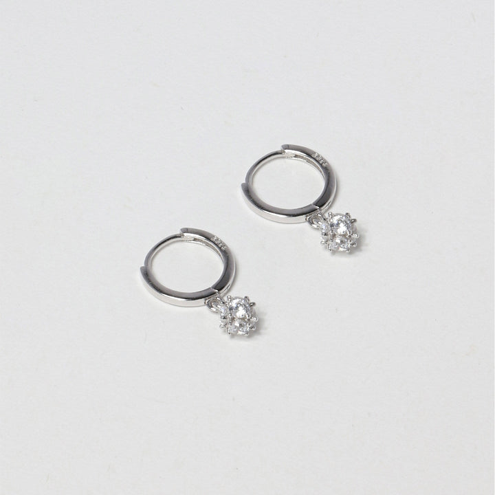 Classic Zircon Drop Hoop Earrings