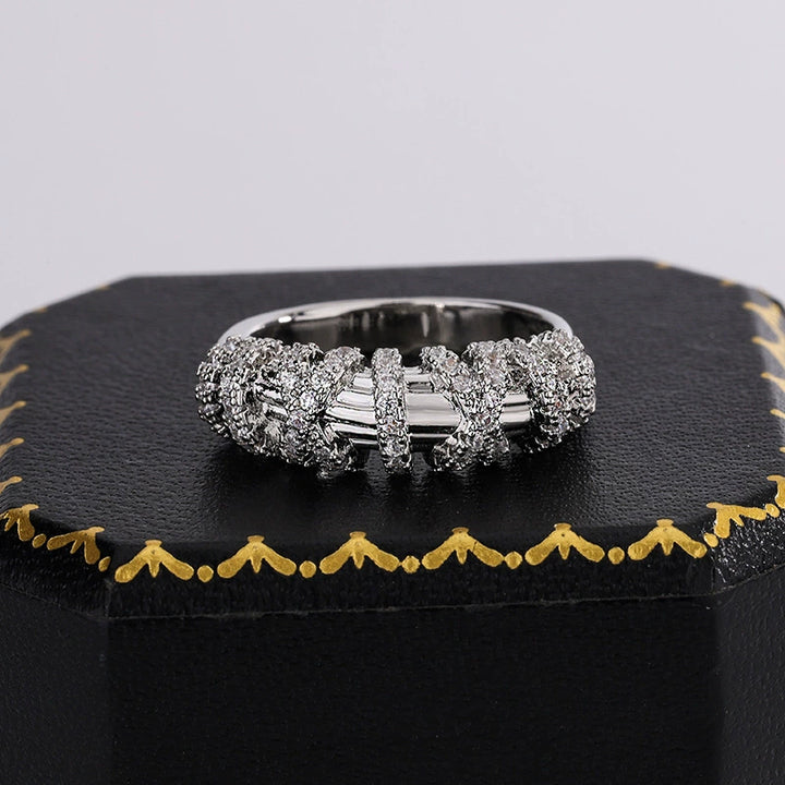Twisted Zirconia Wrap Ring