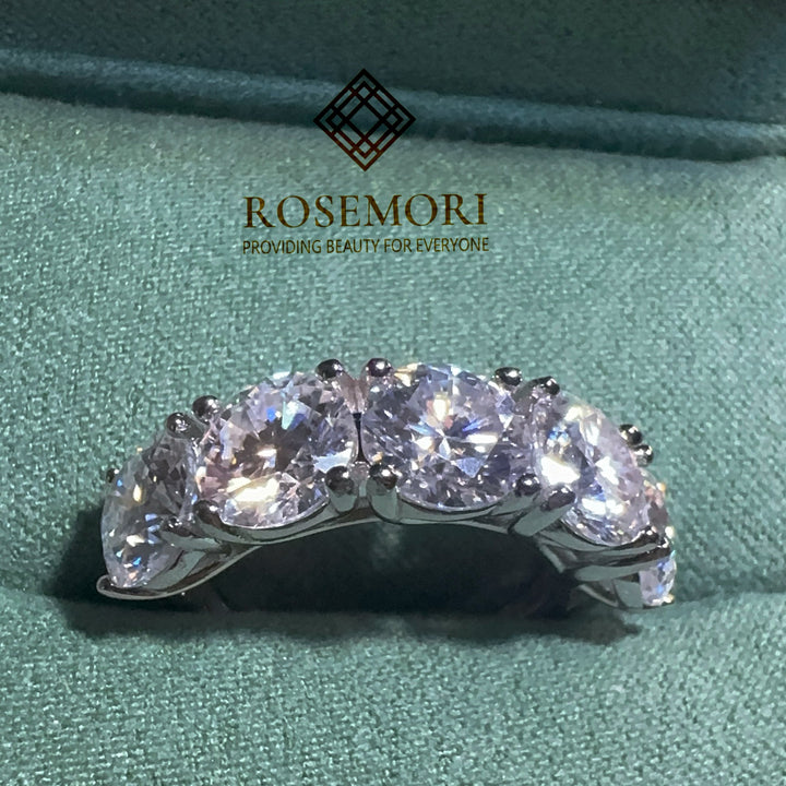 Celestial Wave Five-Stone Moissanite Ring | S925 Sterling Silver