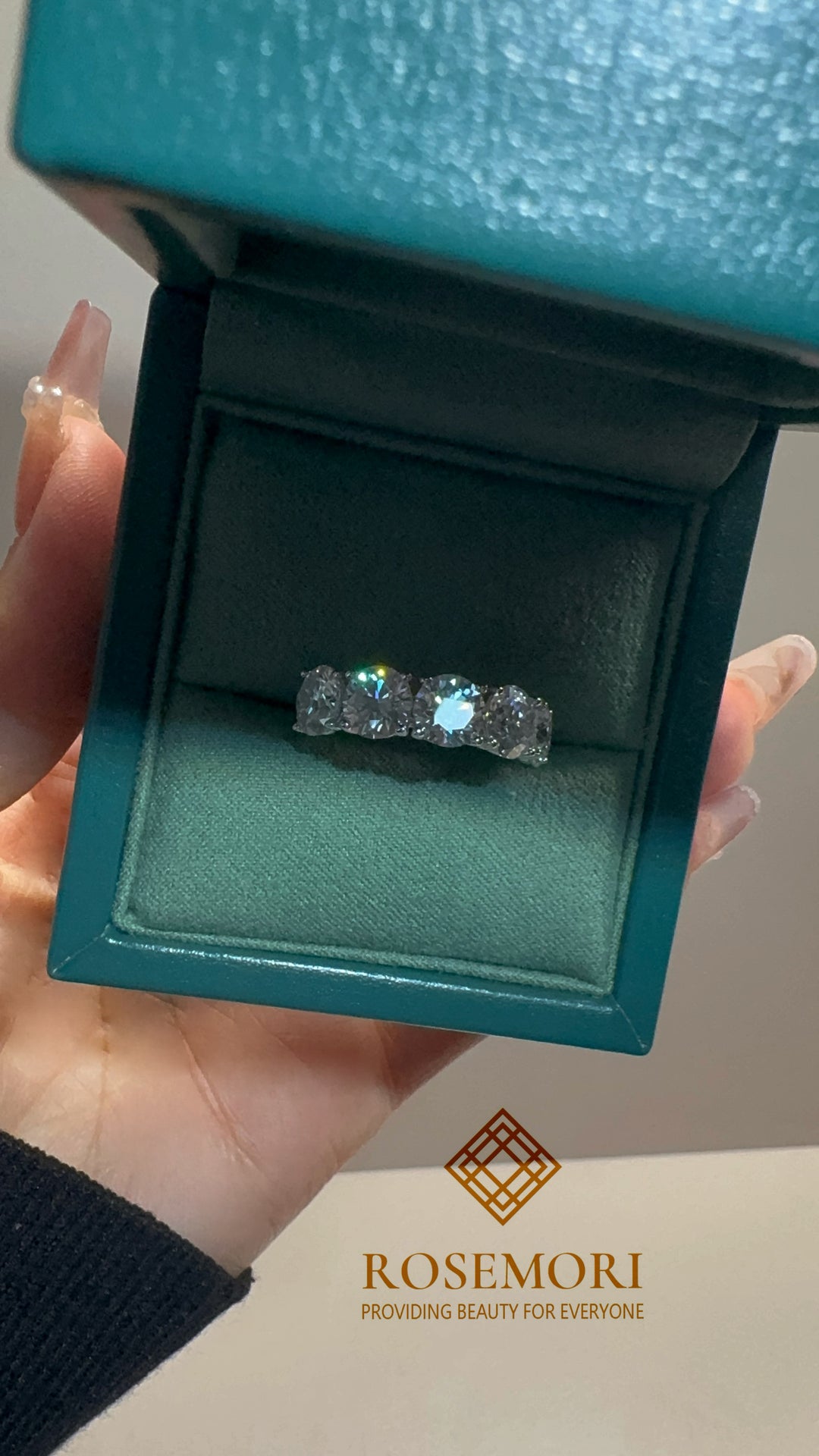 Celestial Wave Five-Stone Moissanite Ring | S925 Sterling Silver