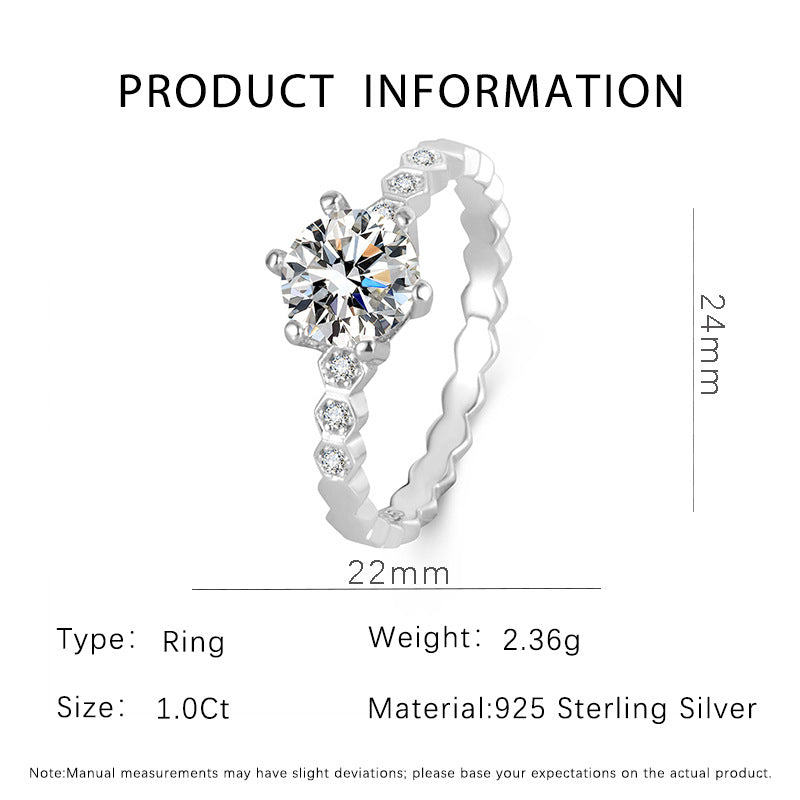 Celeste Bubble-Band Moissanite Solitaire Ring