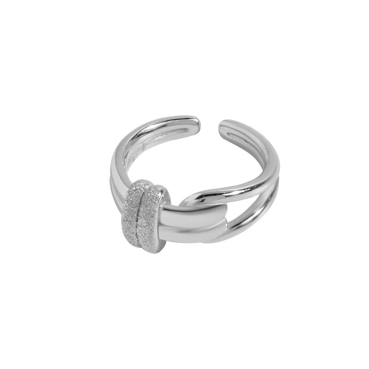 S925 Sterling Silver Ultimate Double Band Matte Sparkling Ring