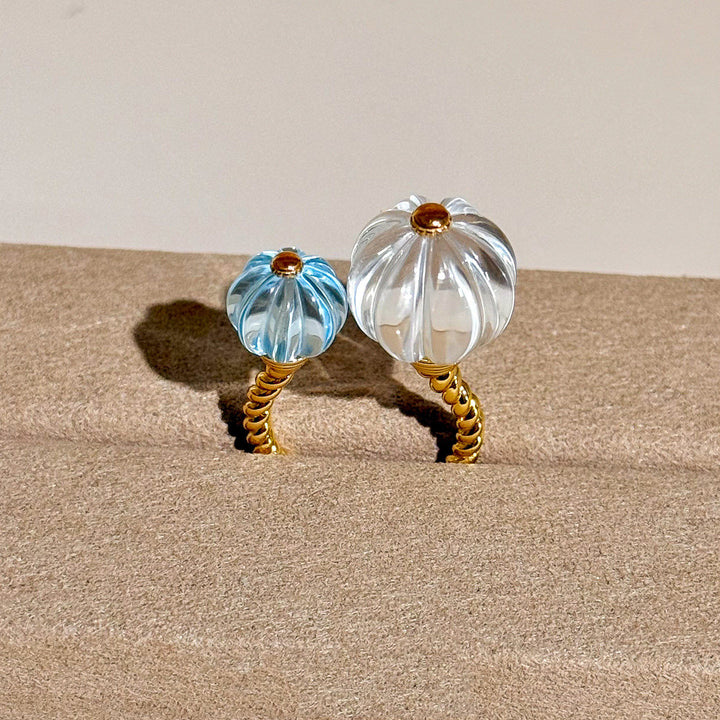 Dopamine Pumpkin Glass Adjustable Ring