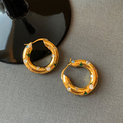 Vintage Colored Diamond Hoop Earrings