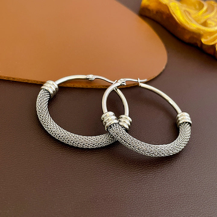 Vintage Mesh Patchwork Hoop Earrings