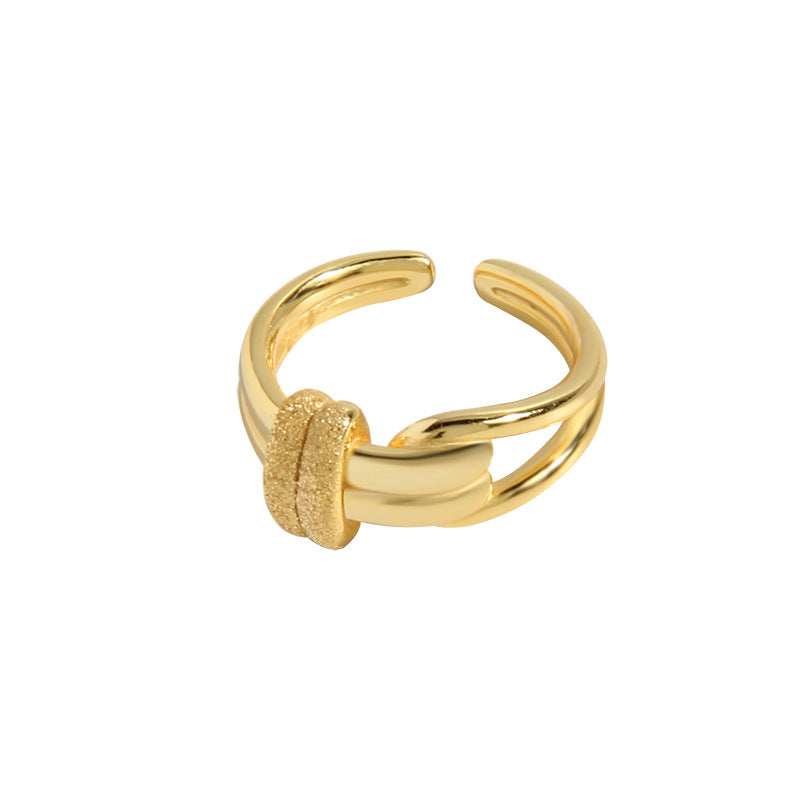 S925 Sterling Silver Ultimate Double Band Matte Sparkling Ring