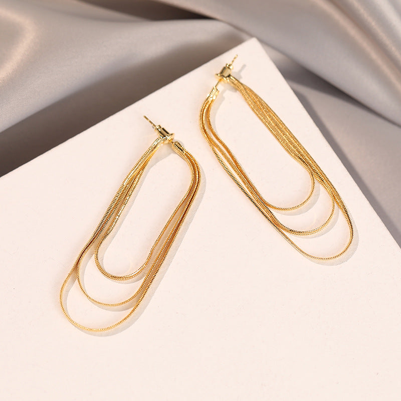 Soft Chain Tassel Earrings