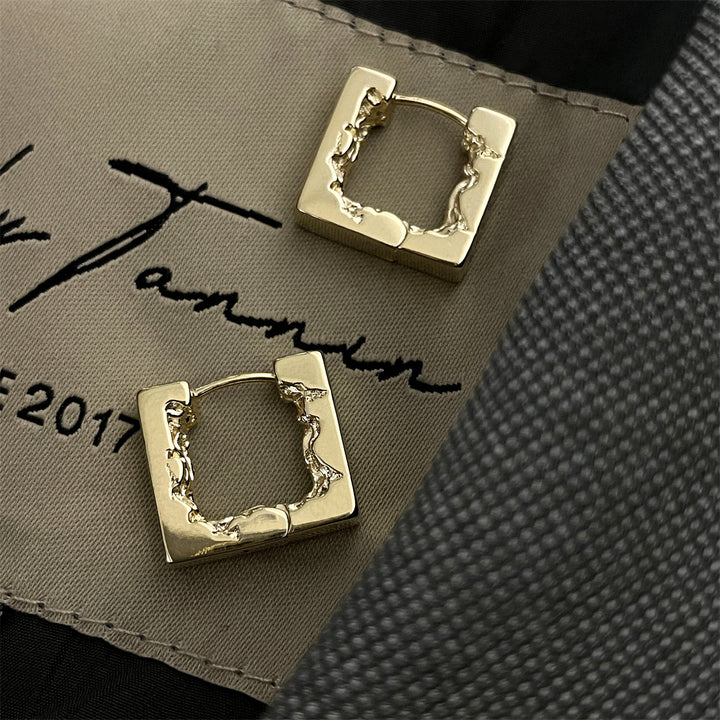 Square Eroded Hoop Earrings
