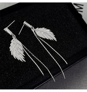 Micro Feather Tassel Earrings