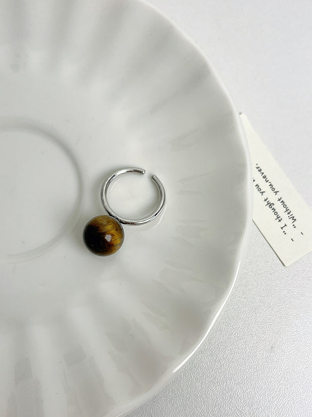 Vintage Natural Stone Tiger Eye Ring